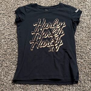 Hurley Black Tee with Silver Logo